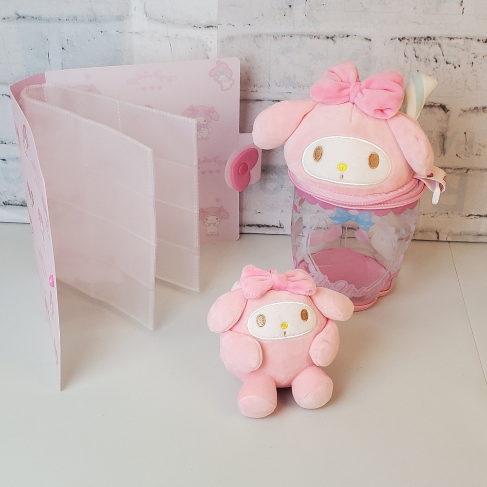 My Melody plush toy and small binder